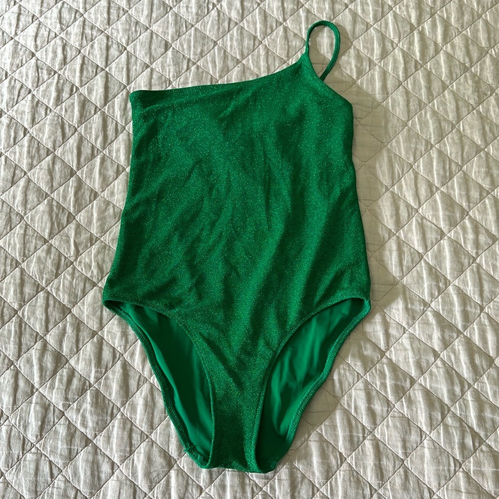 Good American Sparkle Hot Shoulder One-Piece